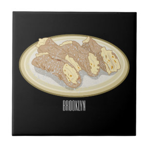 Cannoli cartoon illustration tile