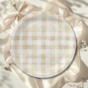 Cannoli Gender Neutral Beige Italian Baby Shower Paper Plate