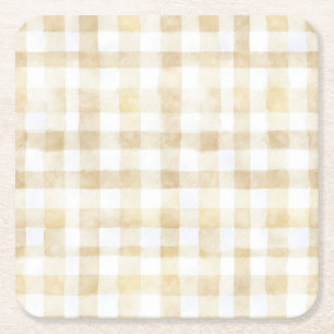 Cannoli Gender Neutral Beige Italian Baby Shower Square Paper Coaster