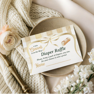 Cannoli Gender Neutral Italian Baby Shower Diaper Enclosure Card