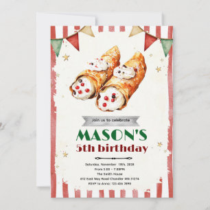 Cannoli Italian Themed Party invitation