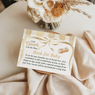 Cannoli Neutral Italian Baby Shower Book Request Enclosure Card