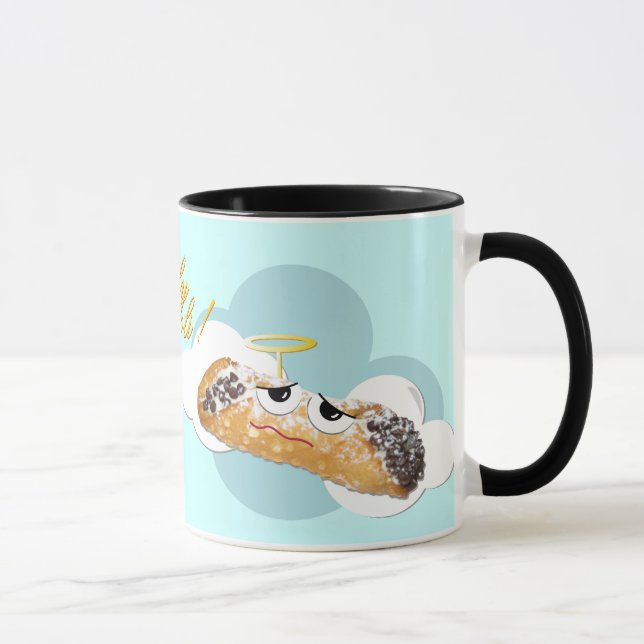 "cannoli saint !"  tasse humoristique de parodie (Droite)