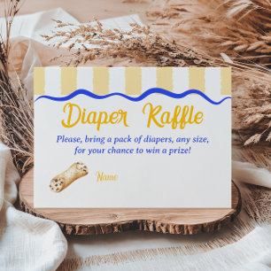 Cannoli Yellow Blue Italian Baby Shower Diaper Enclosure Card