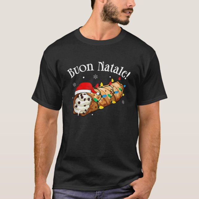 Cannolo Merry Christmas In Italian Buon Natale  T-Shirt (Front)
