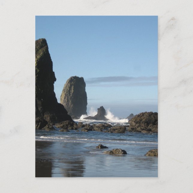Cannon Beach and Haystack Rock wrapping paper Postcard (Front)