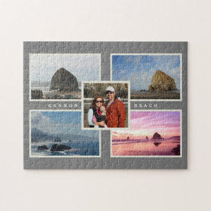 Cannon Beach Custom Family Photo Oregon Jigsaw Puz Puzzle