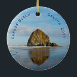 Cannon Beach Dated Christmas Ceramic Ornament<br><div class="desc">Cannon Beach Dated Christmas Ceramic Ornament. Personalize with the Year you visited this fabulous location.</div>