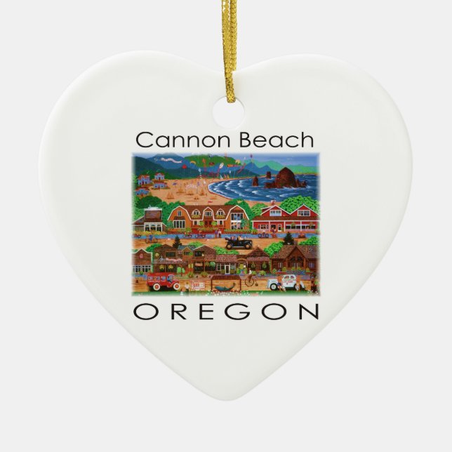 Cannon Beach ~ Oregon Ceramic Ornament (Front)