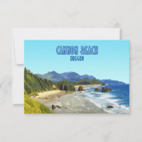 Cannon Beach Oregon Coast Vintage Flat Card