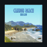 Cannon Beach Oregon Coast Vintage Magnet<br><div class="desc">Display the rocky Pacific Northwest coastline of Cannon Beach in Oregon,  USA on a magnet in your home as a memento of one of America's greatest sites!</div>