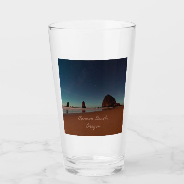 Cannon Beach Oregon Haystack Rock Glass (Front)