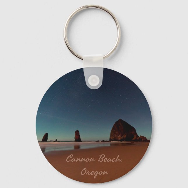 Cannon Beach Oregon Haystack Rock Keychain (Front)