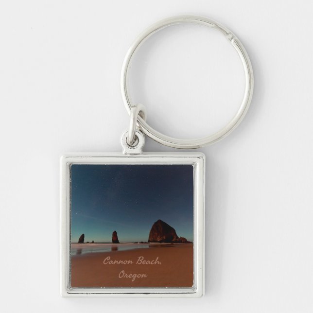 Cannon Beach Oregon Haystack Rock Keychain (Front)