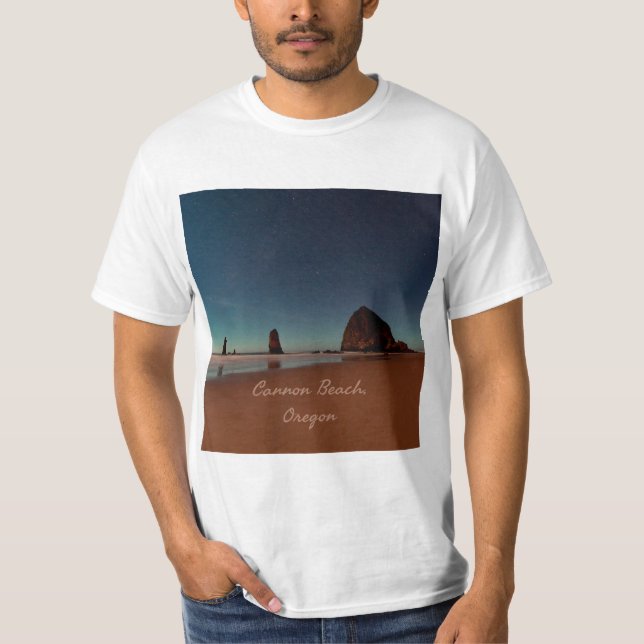 Cannon Beach Oregon Haystack Rock T-Shirt (Front)