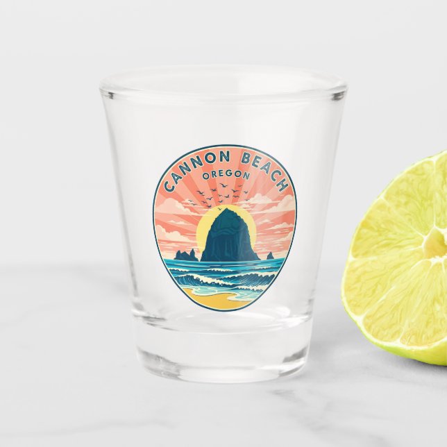 Cannon Beach Oregon Shot Glass (Front)