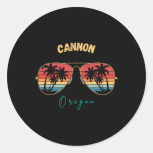 Cannon Beach Oregon Souvenir Surfboard  Classic Round Sticker