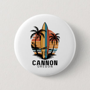 Cannon Beach Oregon Surfing Surfer  2 Inch Round Button