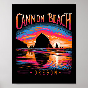 Cannon Beach Oregon Travel Summer Family Vacation  Poster