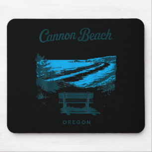 Cannon Beach Oregon Vintage Travel Scenic View Mouse Pad