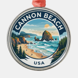 Cannon Beach USA Metal Ornament