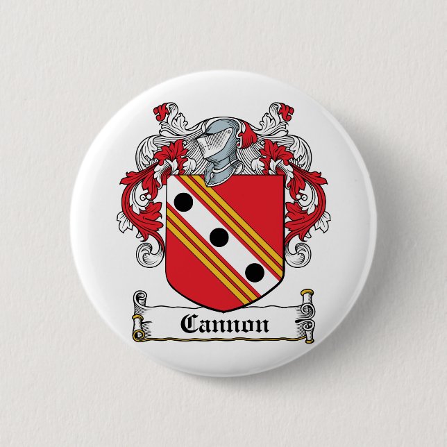 Cannon Family Crest 2 Inch Round Button (Front)