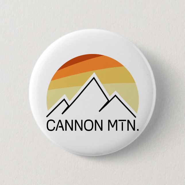Cannon Mountain New Hampshire Retro 2 Inch Round Button (Front)
