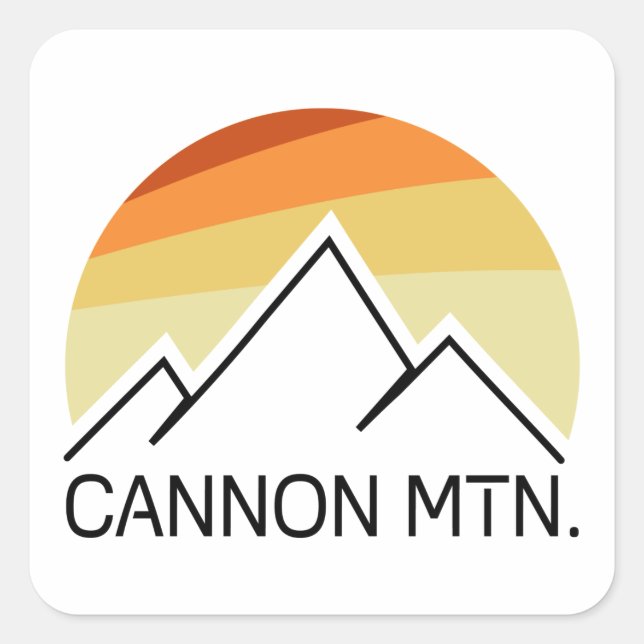 Cannon Mountain New Hampshire Retro Square Sticker (Front)