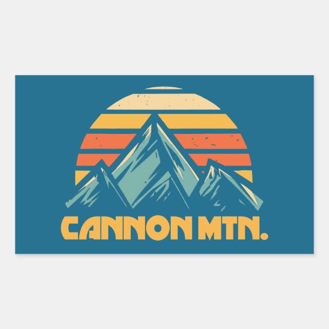 Cannon Mountain New Hampshire Retro Turquoise Sticker (Front)