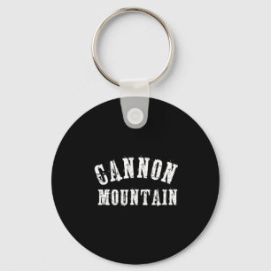Cannon mountain rustic grungy artisan bold skier keychain