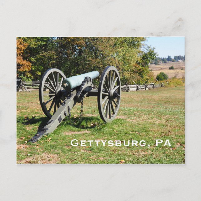 Cannon on the Gettysburg Battlefield Postcard (Front)