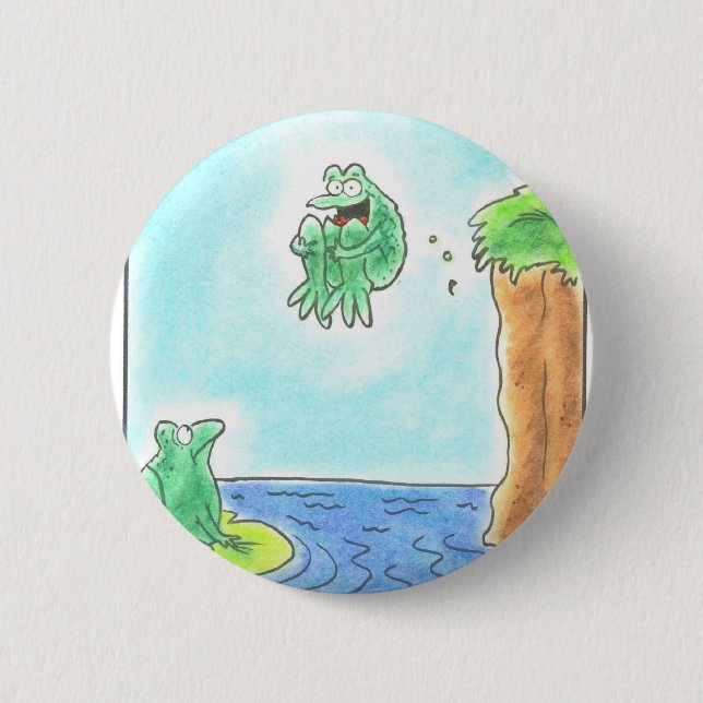 Cannonball Frog 2 Inch Round Button (Front)