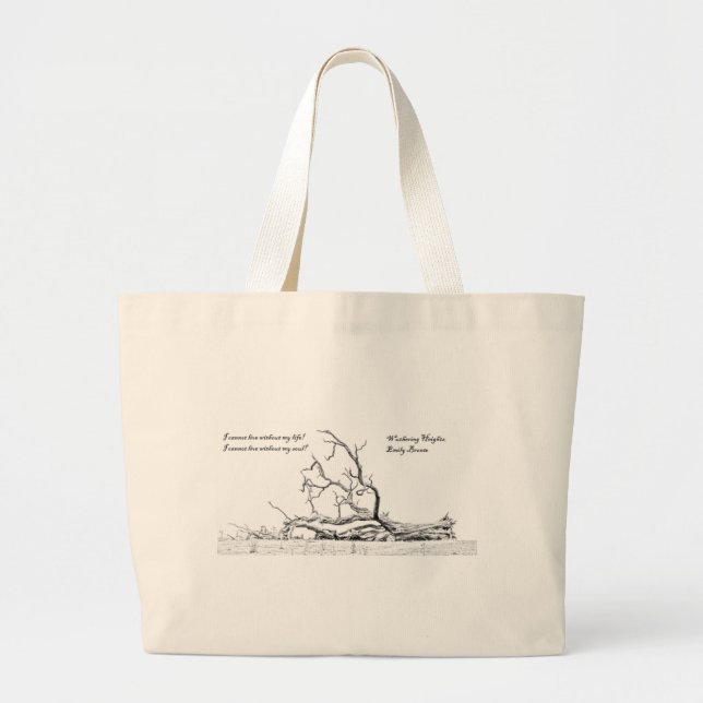 Cannot Live Without My Soul Wuthering Heights Large Tote Bag (Front)