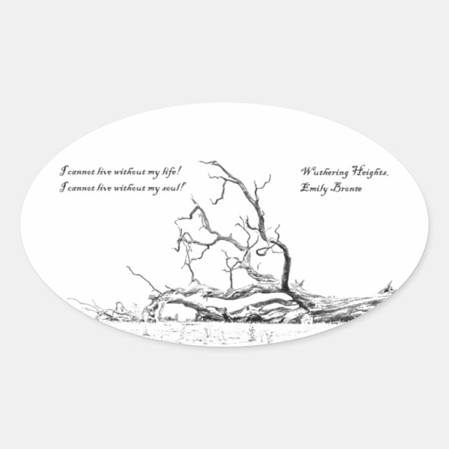 Cannot Live Without My Soul Wuthering Heights Oval Sticker (Front)