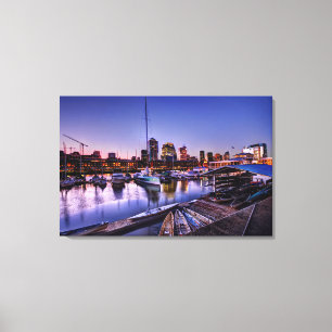 Canoas Al Atardecer - Canoes At Sunset Canvas Print