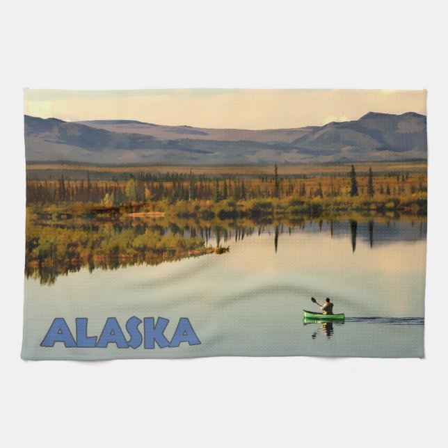 Canoe Alaska Kitchen Towel (Horizontal)