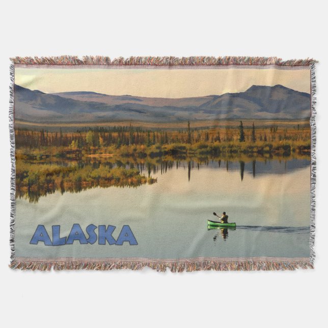 Canoe Alaska Throw Blanket (Front)