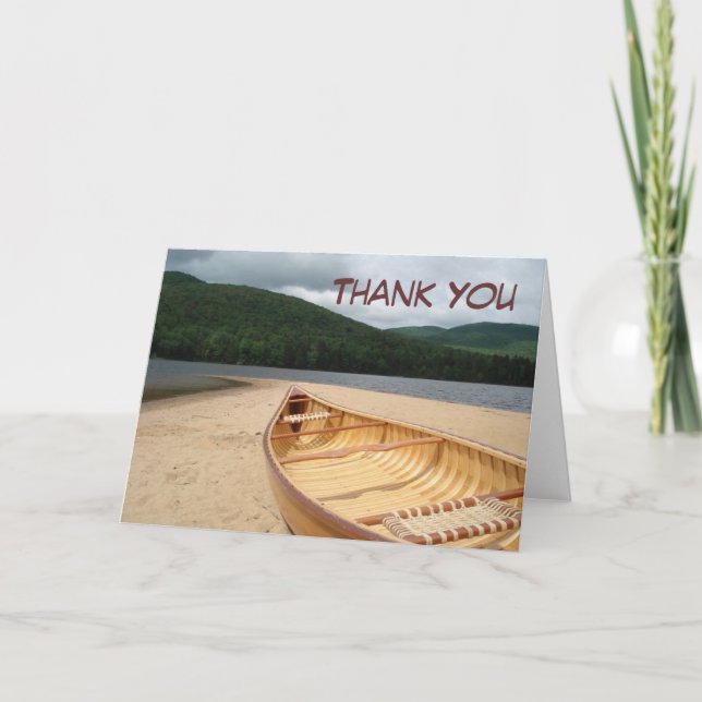 Canoe at Water's Edge Thank Note Card (Front)