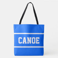 CANOE Athletic White Text Stripes On Summer Blue