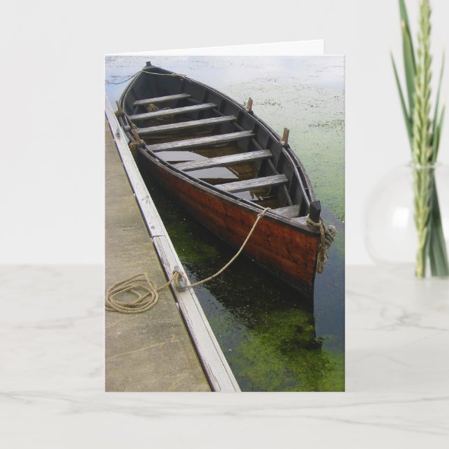 Canoe Boat Docked Card (Front)