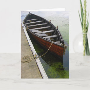 Canoe Boat Docked Card