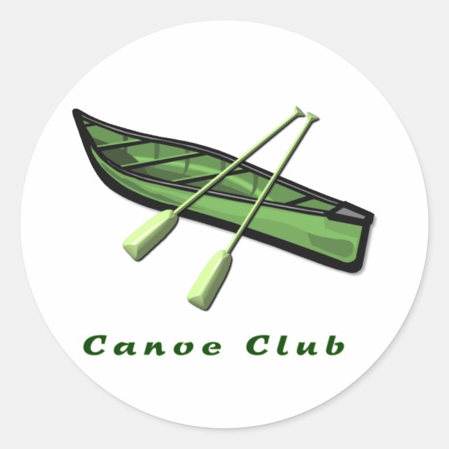 Canoe Club Design Classic Round Sticker (Front)