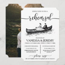Canoe Couple Rehearsal Dinner Invitation