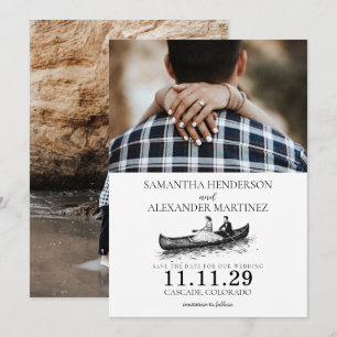 Canoe Couple Wedding Save The Date