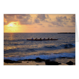 Canoë de tangon hawaïen à la carte de coucher du