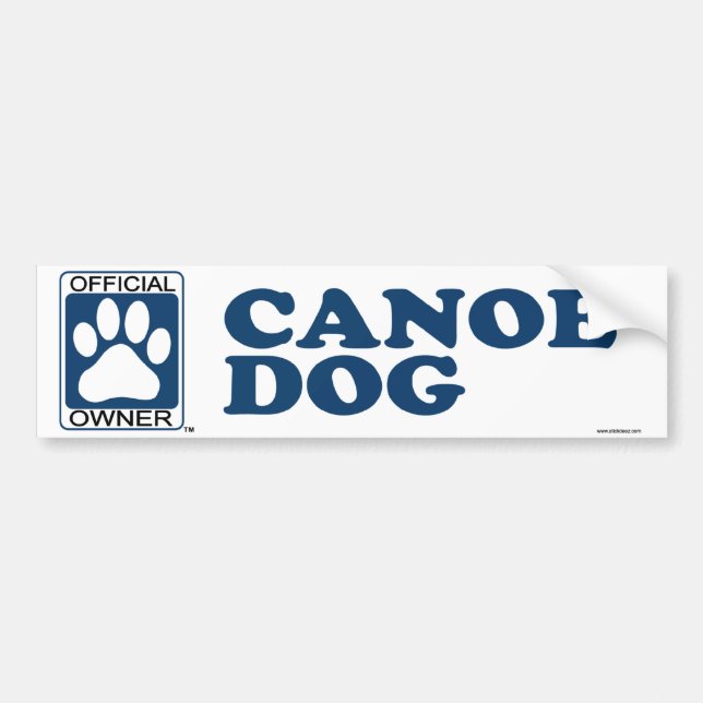 Canoe Dog Blue Bumper Sticker (Front)