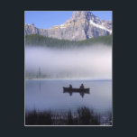 Canoe fishing Waterfowl Lake, Banff National Postcard<br><div class="desc">COPYRIGHT Janis Miglavs / DanitaDelimont.com | CN02 JMI0001.jpg | Canoe fishing Waterfowl Lake,  Banff National Park,  Canada</div>