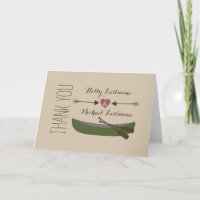 Canoe + Heart With Arrows Thank You Card