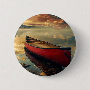 Canoe in a River 2 Inch Round Button