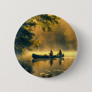 Canoe in a River 2 Inch Round Button